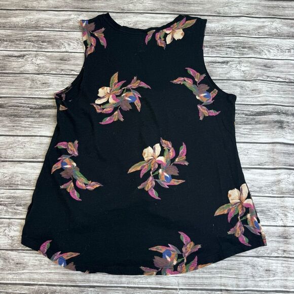 ANA A New Day Women's Twist Front Black Multicolor Floral Tank Top M Med Medium - Picture 11 of 12